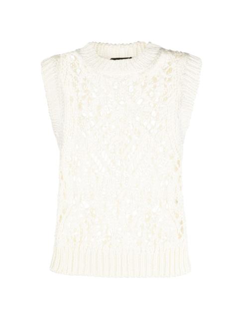 open-knit sleeveless silk top