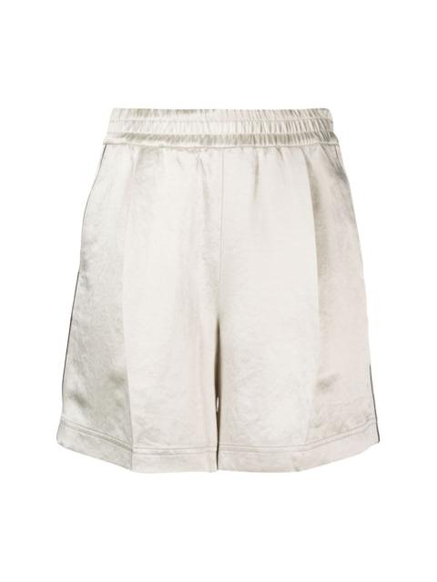 satin-finish cotton shorts