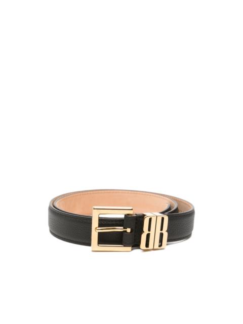 BALENCIAGA BB Edit grained leather belt
