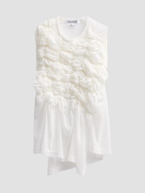 Comme Des Garçons Women's Chiffon Textured Sleeveless Top - Off White