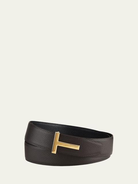TOM FORD Men's Signature T Leather Belt
