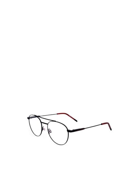 BOSS double-bridge pilot-frame glasses