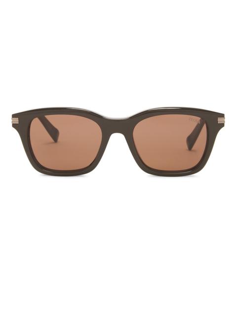 ZEGNA Geometric Acetate Sunglasses