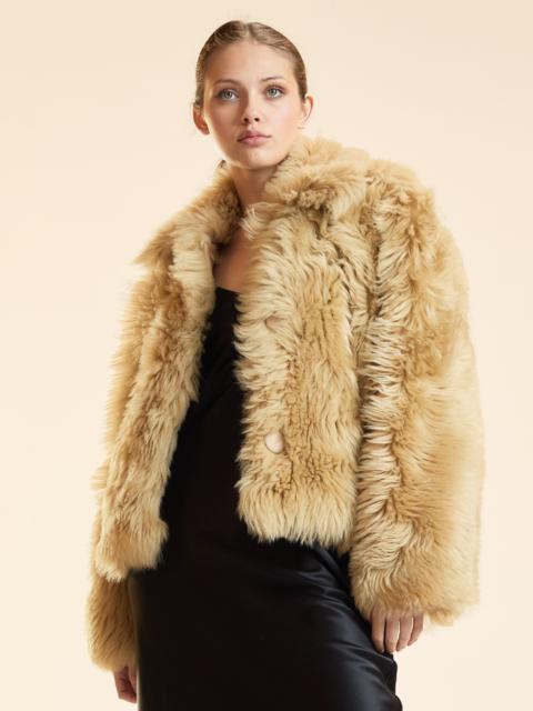 CYNTHIA ROWLEY Shearling Cropped Jacket