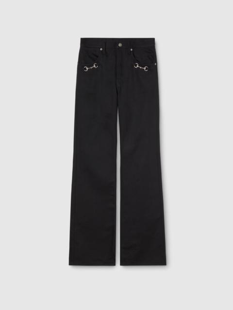 GUCCI Cotton denim pants with Horsebit detail