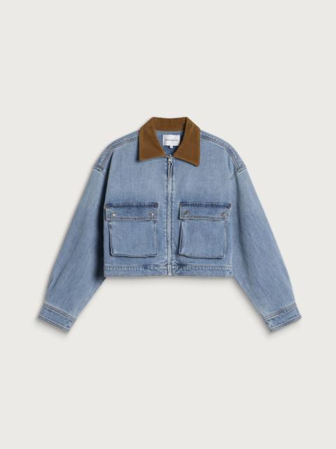GOOD AMERICAN Good American Denim Swing Cropped Jacket