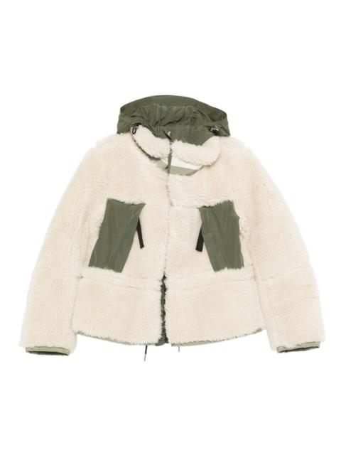 sacai hooded panelled jacket