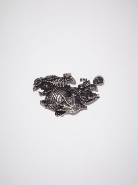 Acne Studios Sculptural brooch - Antique Silver