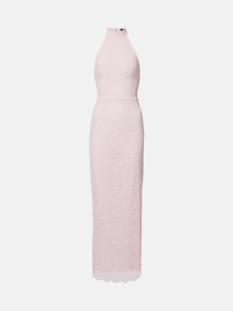 ROTATE Halterneck lace gown