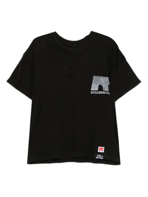 RIVINGTON roi Rebis distressed logo-print T-shirt