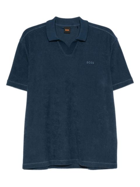 BOSS logo-embroidered cotton t-shirt