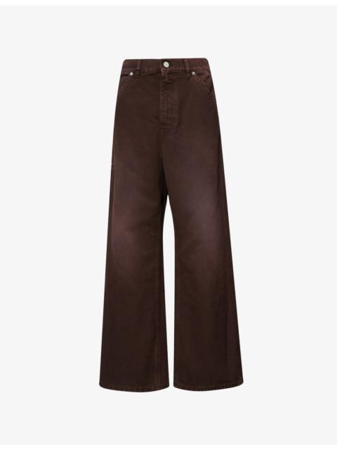 Marni Straight-Leg Embroidered-Logo Denim Jeans