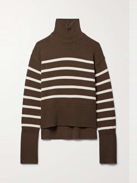 VERONICA BEARD Lancetti striped cotton turtleneck sweater