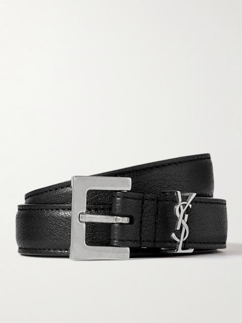 SAINT LAURENT 2cm Full-Grain Leather Belt