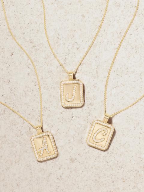 STONE AND STRAND Letter 14-karat Gold Diamond Necklace