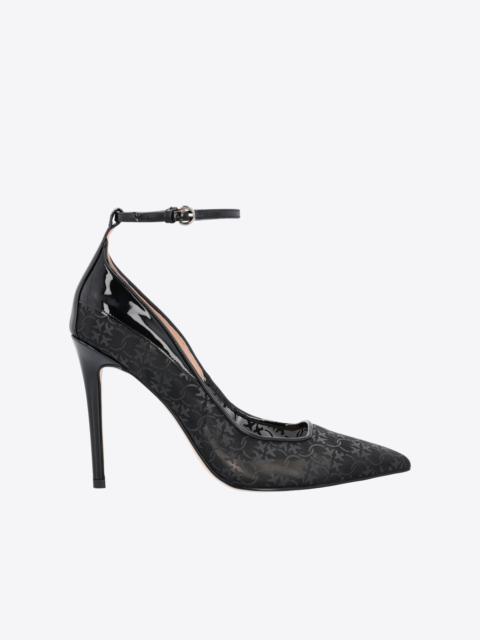 LOVE BIRDS PATENT AND MESH PUMPS