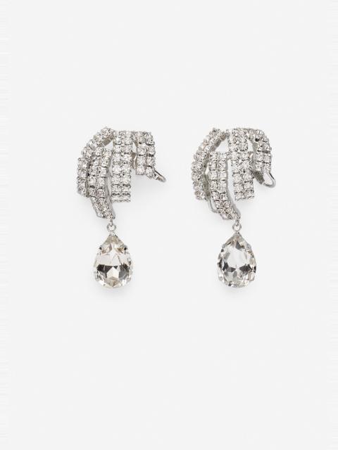 MAGDA BUTRYM Crystal cascade drop earrings in silver
