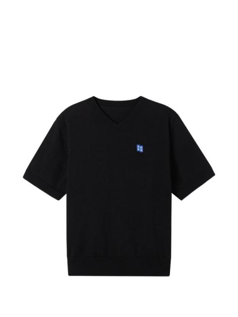 ADER error V-neck logo-patch T-shirt