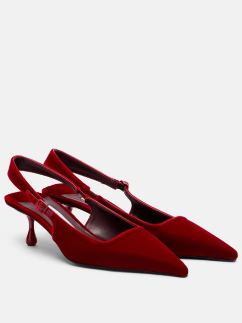 JIMMY CHOO Amel velvet slingback pumps