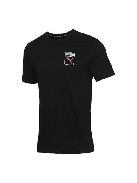PUMA PUMA Graphic Box Logo Printed Short Sleeve TEE Men Black 598625-01