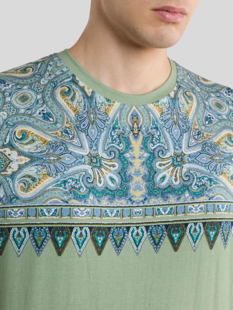 Etro COTTON T-SHIRT WITH PLACED POCKET-SQUARE PAISLEY PRINT