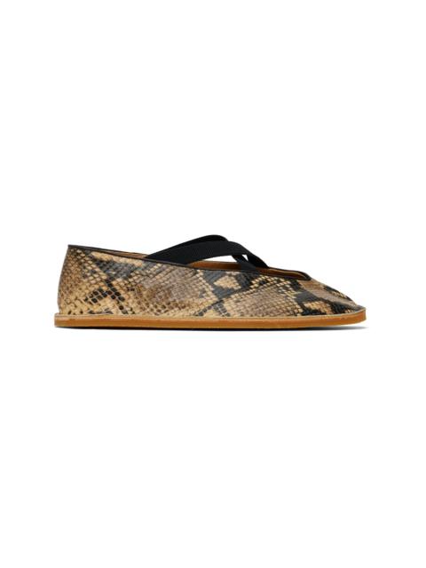 Dries Van Noten Beige & Black Leather Loafers