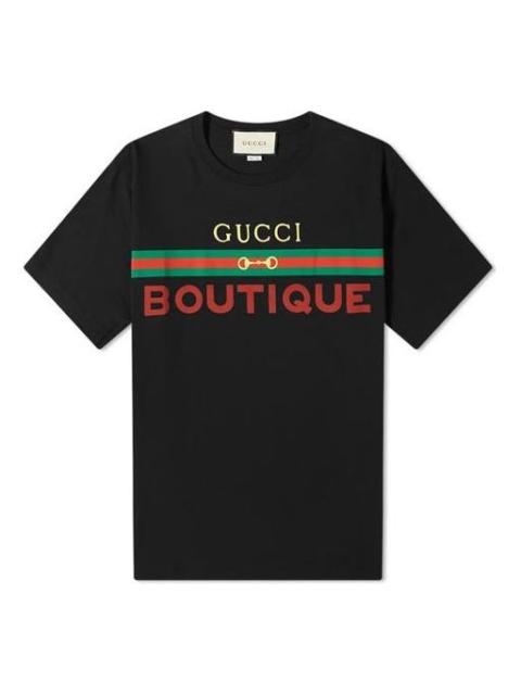 GUCCI Gucci Boutique Printing Loose Short Sleeve Black 548334-XJCKY-1082