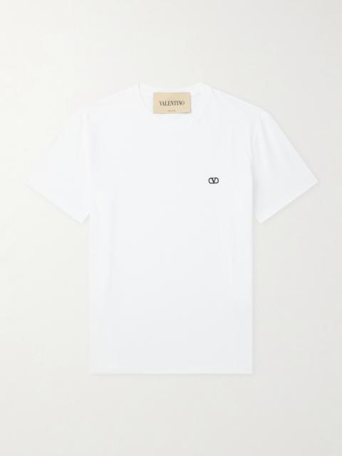 Valentino Logo-Embroidered Cotton-Jersey T-Shirt