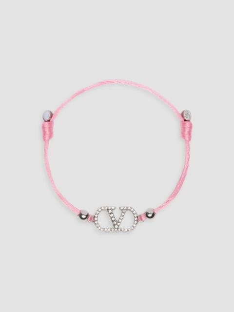 Valentino Women's VLogo Signature Cotton Bracelet - Pink Crystal