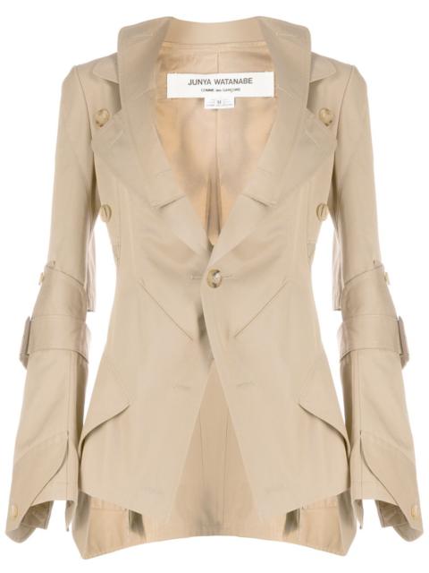 button-embellished gabardine blazer