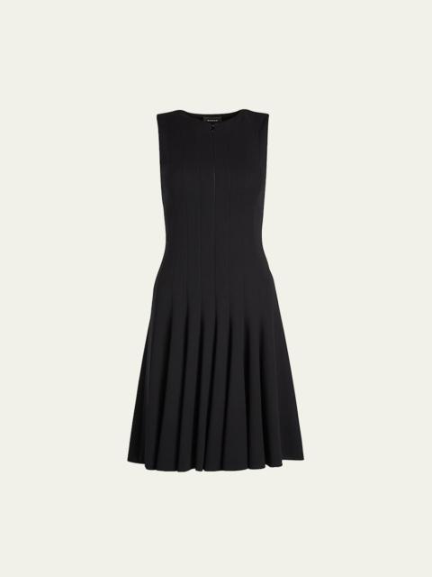 AKRIS Sleeveless Zip-Front Seamed A-Line Dress