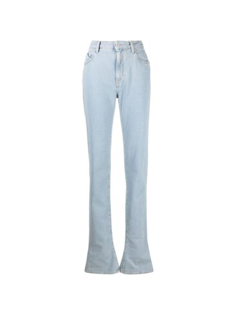 elongated flared jeans