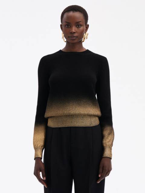 Oscar de la Renta GOLD FOIL PRINTED PULLOVER