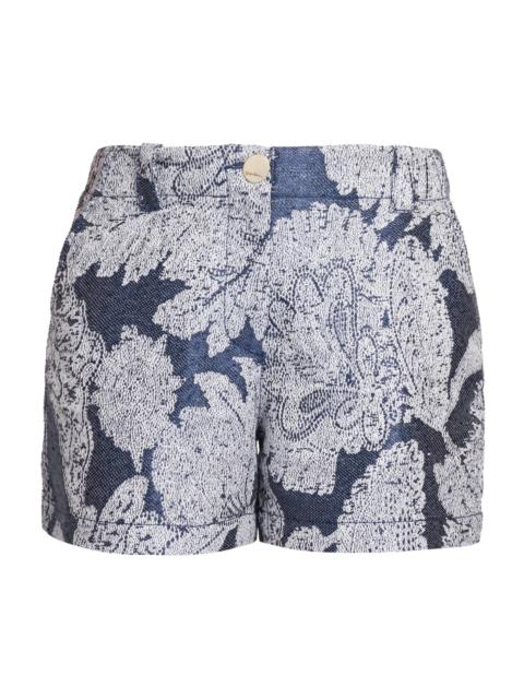 GIORGIO ARMANI Women's Floral Jacquard Shorts - Navy