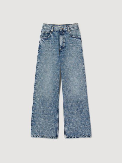 Sandro Wide-leg heart jeans