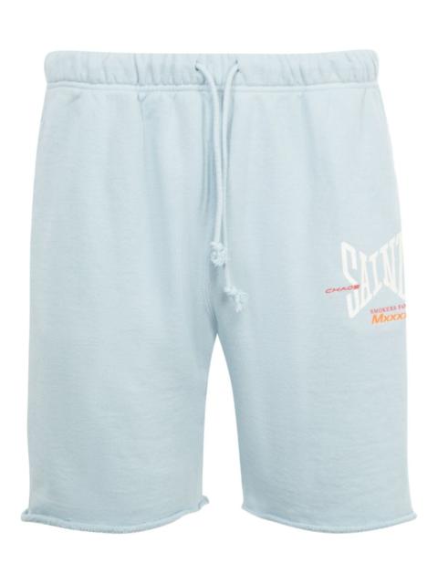 SAINT M×××××× logo-print track shorts