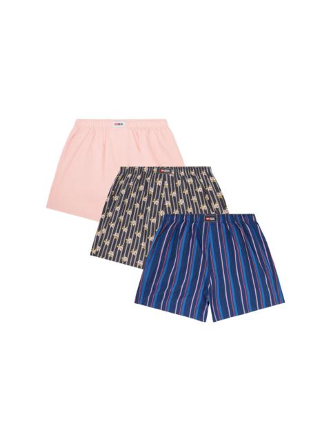 Diesel 3-PACK COTTON BOXERS SOLID STRIPE FLORAL