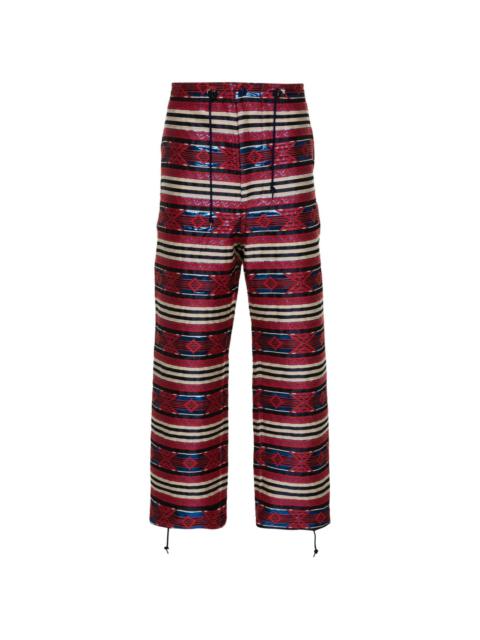 NEEDLES patterned-jacquard straight-leg trousers