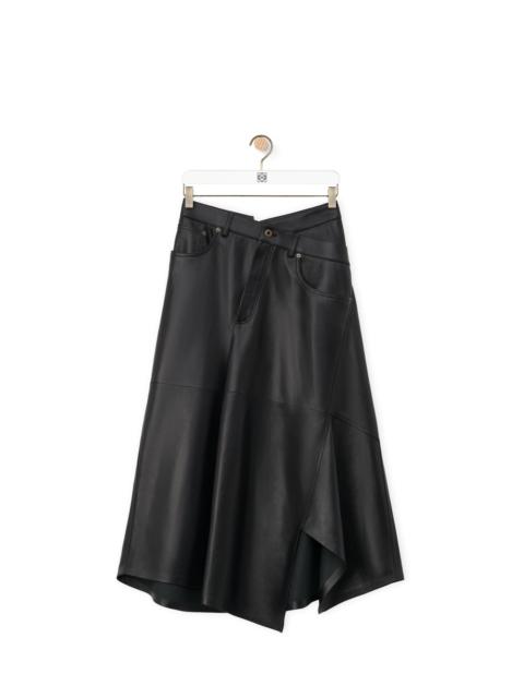 Loewe Asymmetric skirt in satin nappa lambskin