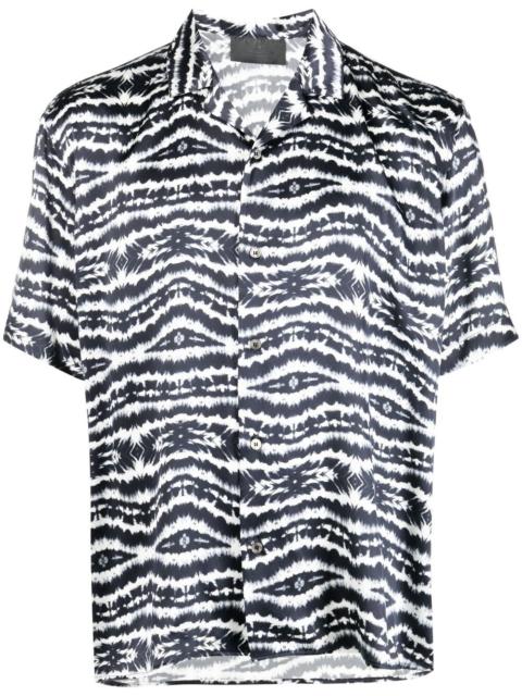 PHILIPP PLEIN tie-dye print bowling shirt