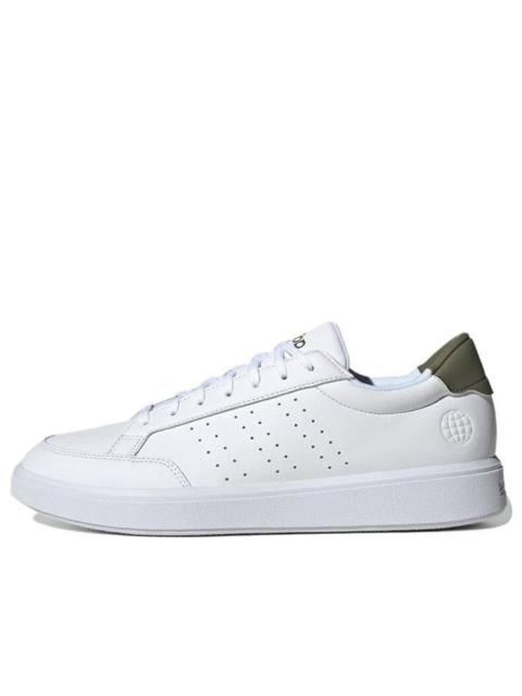 adidas 아이다스 노바 코트 신발 '화이트 올리브 그린' H06236