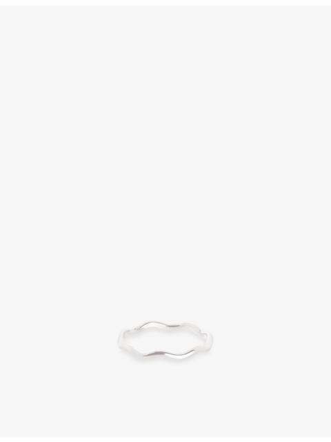 ASTRID & MIYU Wave 14ct White Gold Band Ring