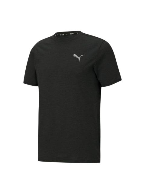 PUMA Running Heather Short Sleece T-shirt 'Black' 520610-01