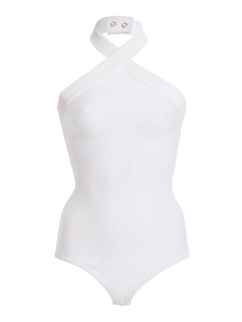Balmain Glittered Compact Knit Bodysuit