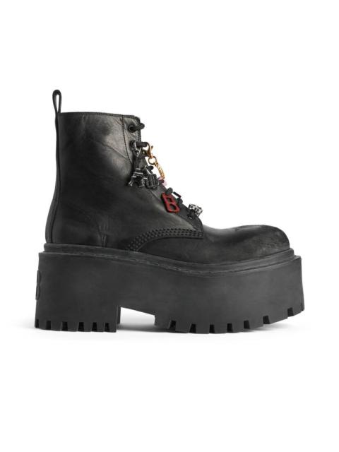 Women's Strike Platform Bootie With Charms in Black/multicolor