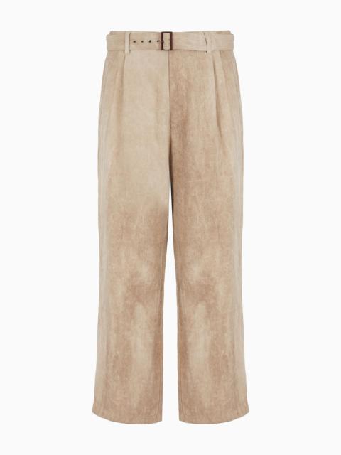 Two-dart, airbrushed linen trousers