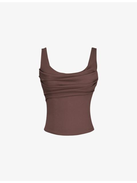 House of CB The Drape Neck Jersey Corset Top