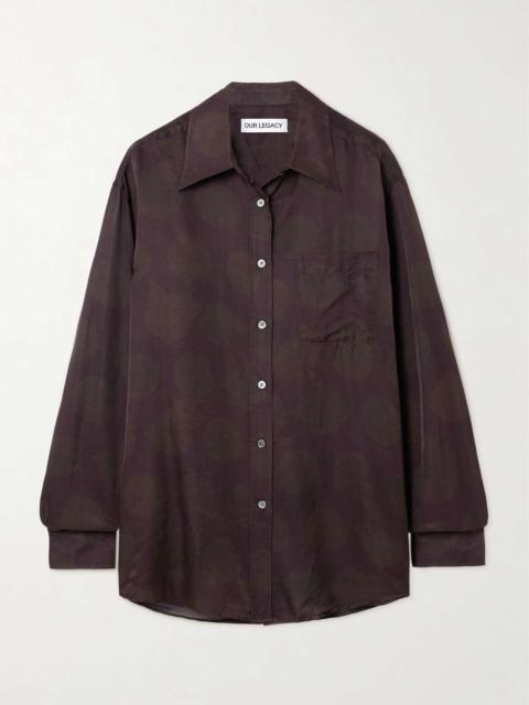 Our Legacy Polka-dot cotton and silk-blend shirt