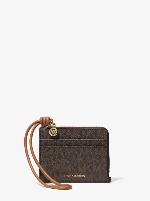 MICHAEL KORS Jet Set Small Signature Logo Card Case Wristlet