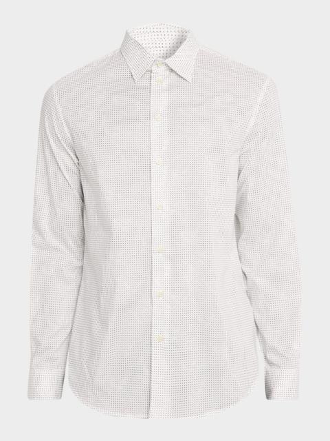 EMPORIO ARMANI Men's Cotton Micro-Pattern Sport Shirt